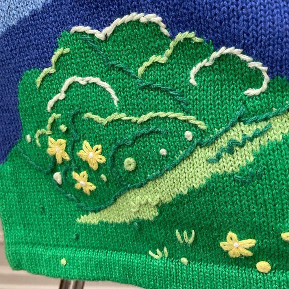 Vintage 90s Quacker Factory Summer Lighthouse Duck Short Sleeve Tunic Sweater XS - Picture 7 of 10